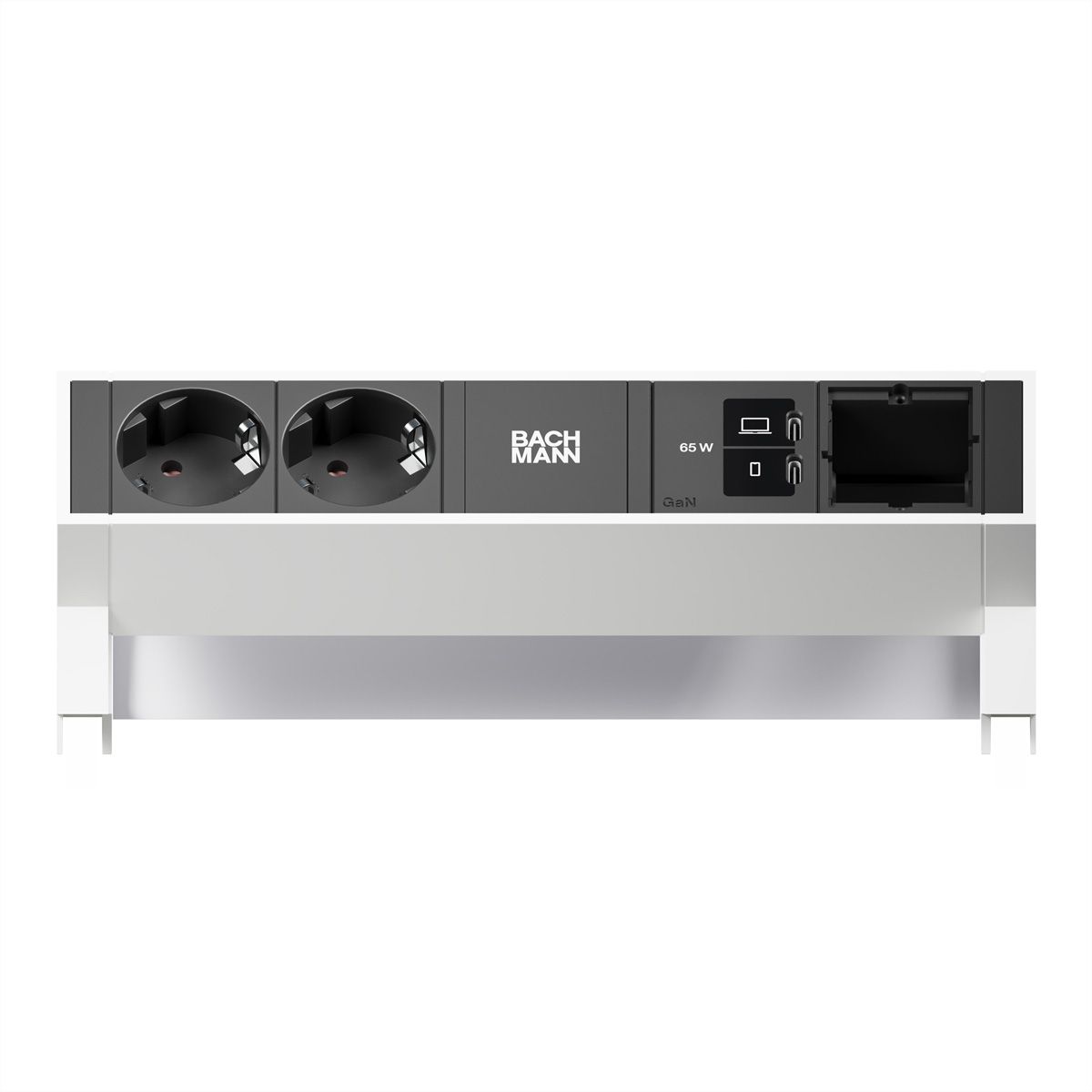 BACHMANN DESK2 2xCEE7/3 1xUSB C/C 65W, 1xCM L=0.2m RAL9010