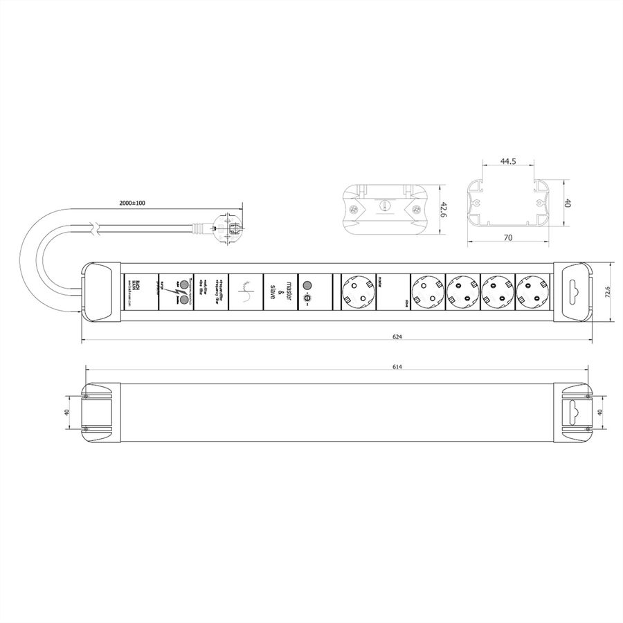 BACHMANN CONNECTUS 4+1xCEE7/3 M&S GVS power 2.0m CEE7/7