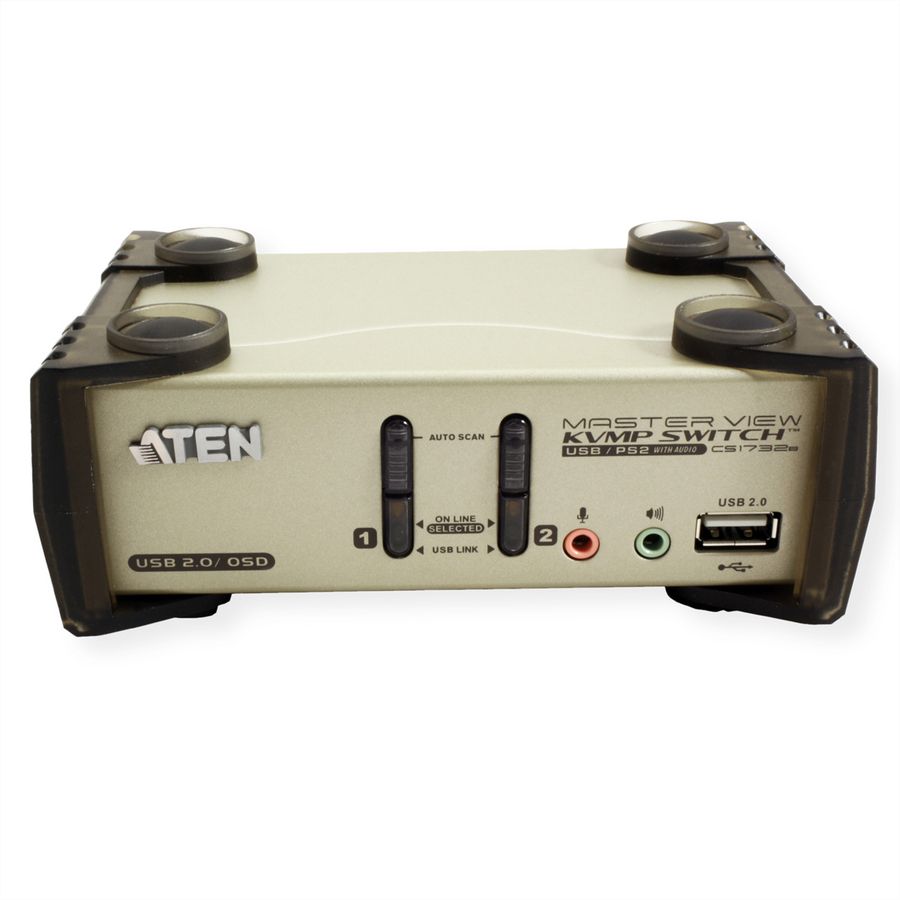 ATEN CS1732B KVM Switch VGA, PS/2-USB, Audio, USB-Hub, 2 Poorts