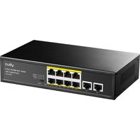 CUDY FS1010P 8-poorts 10/100M PoE+ Switch 2 Uplink-poorten 120W