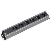 BACHMANN craftsman's strip 6x earthing contact, 19-inch rack compatible, 2 m
