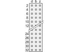 SCHROFF Stekker Type F, EN 60603, DIN 41612, Mannelijk, 32 Contacten z b, Soldeerpennen, 2,9 mm