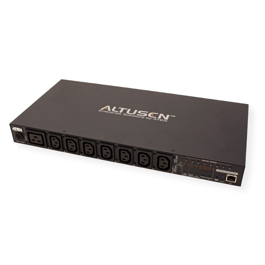 ATEN  PE6208G IP-Fernschaltsteckdose, 8 Port, 1HE, 7xC13, 1x C19 , 16A, Energiemessung