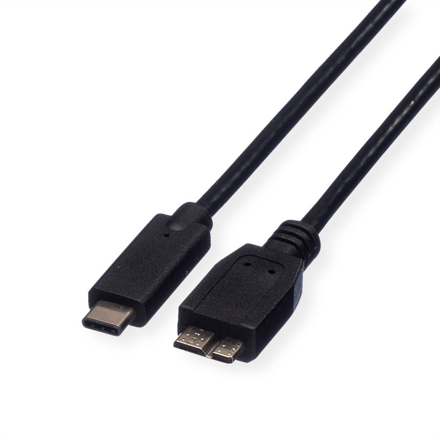 ROLINE USB 3.2 Gen 1 kabel, C - Micro B, M/M, zwart, 0,5 m