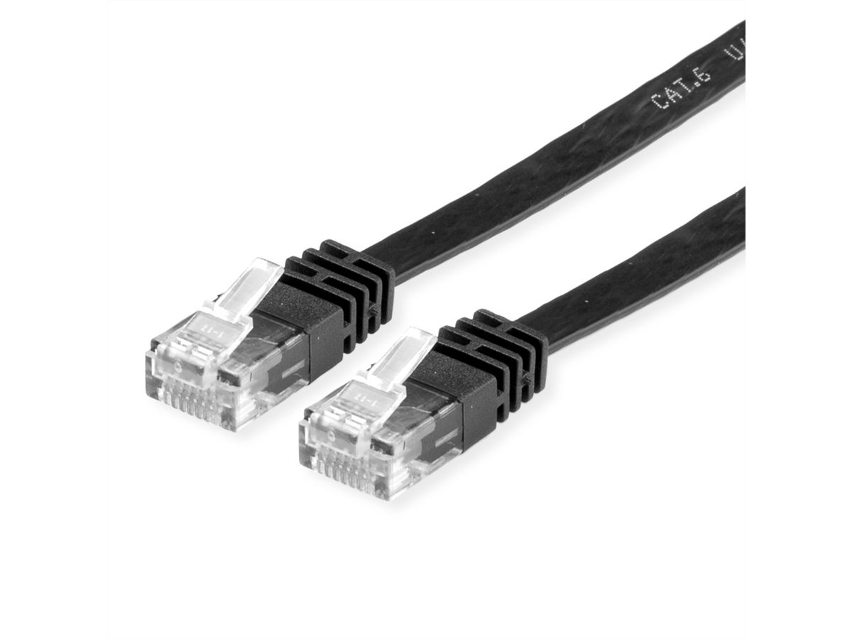 VALUE UTP Patch Cord, Cat.6 (Class E), extra-flat, black, 1.5 m