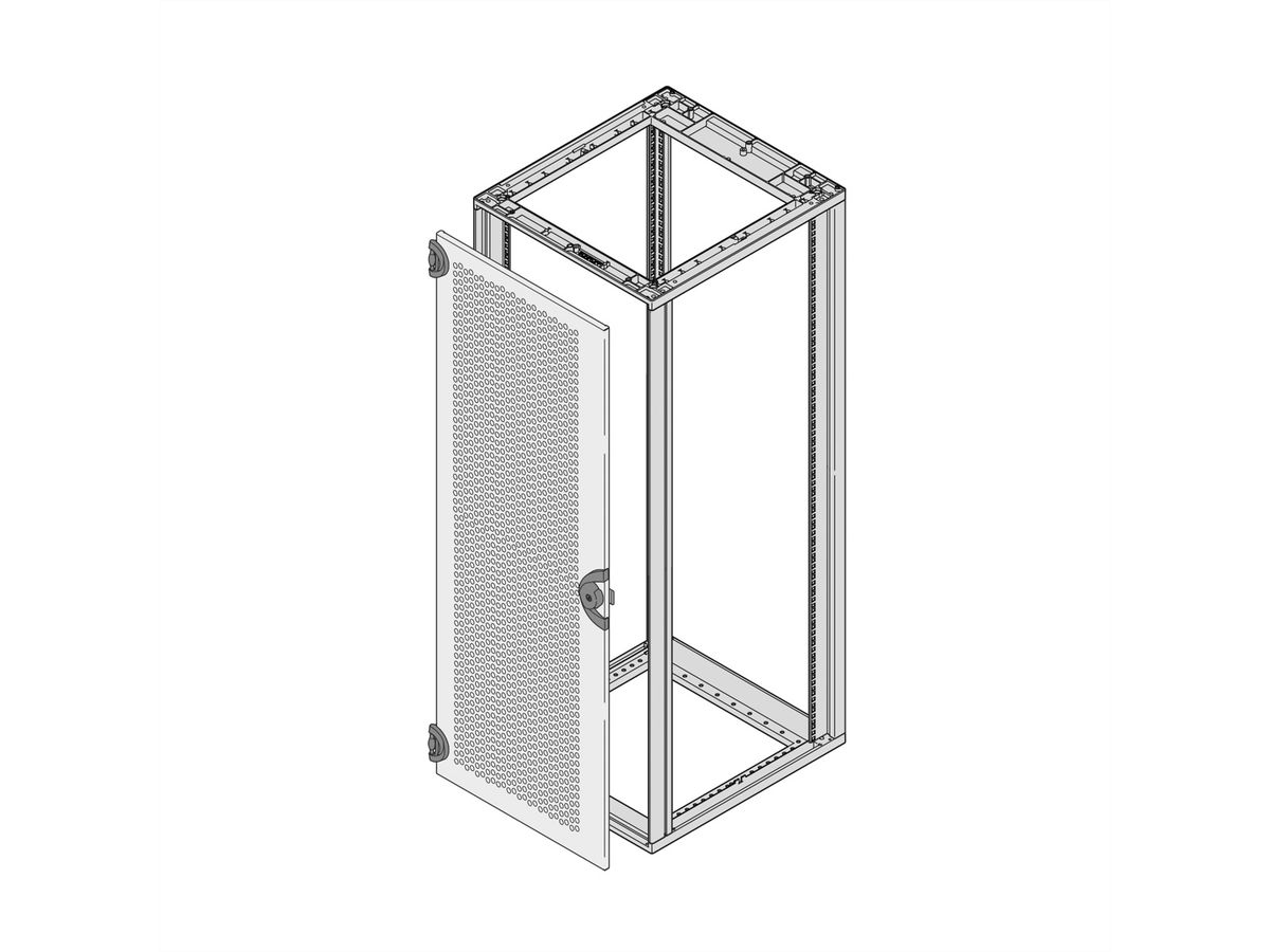 SCHROFF Novastar geperforeerde stalen deur, 34 HE, RAL 7021