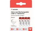 VERBATIM AA-Akkus mit USB-C-Anschluss Li-Ion 2100mAh 4er Pack