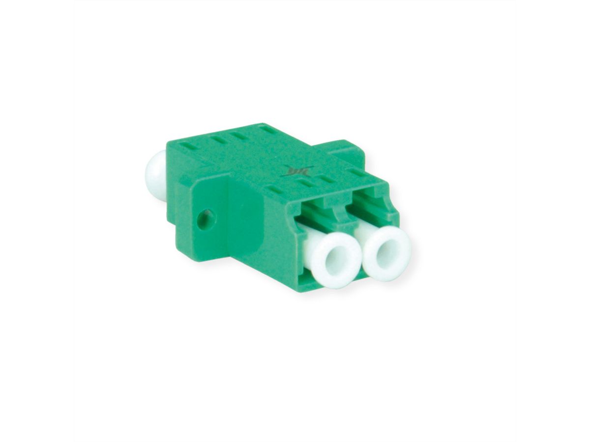 TELEGÄRTNER  LC/APC Duplex adaptor, Singlemode, cramic sleeve, plastic housing, green, Z77