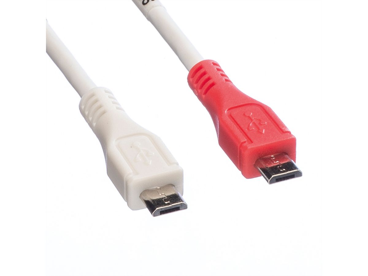 VALUE USB 2.0 Oplaadkabel, Micro B male / male, 0,3m