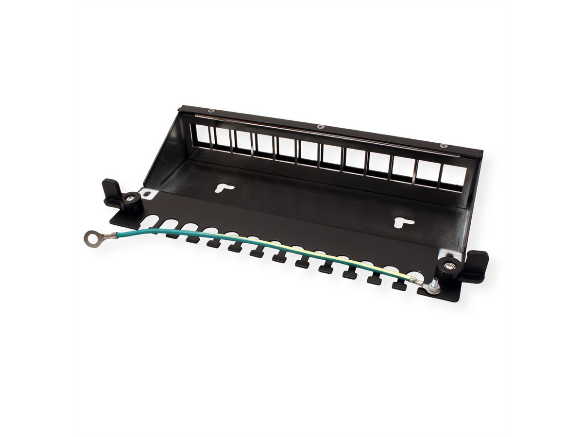 VALUE Keystone module houder, 12 Poorts, zwart