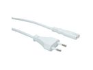 VALUE Euro Power Cable, 2-pin, white, 1.8 m
