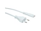 VALUE Euro Power Cable, 2-pin, white, 3 m