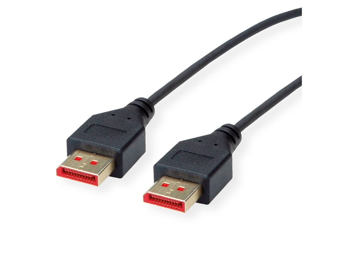 ROLINE DisplayPort Kabel, DP v1.4, M/M, DUN, zwart, 1 m