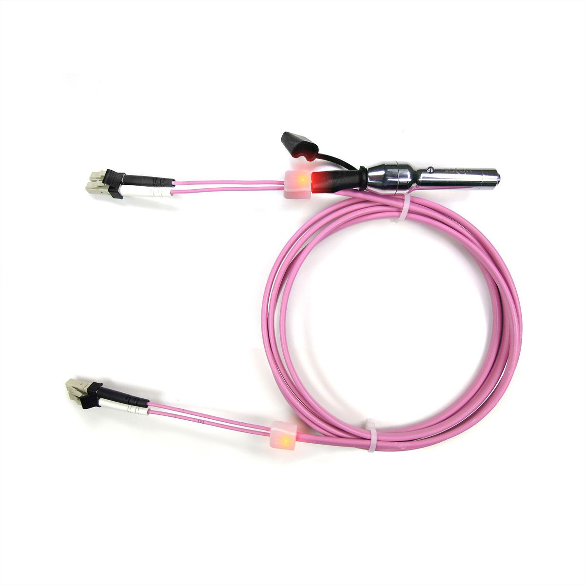 EasyLan Patch cables LED-Duplex 50/125µm OM4, LC/LC, violet, 2 m