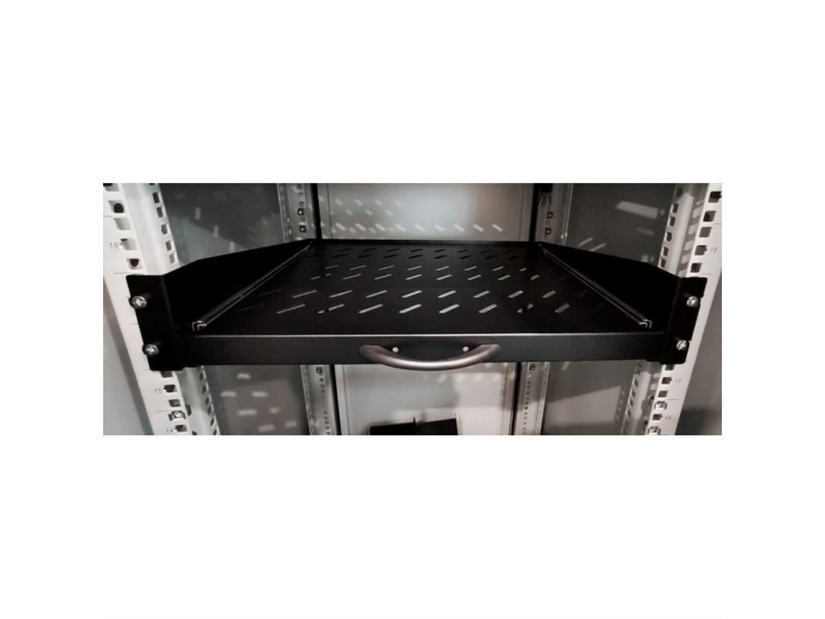 VALUE 19" 2U Extendable Sliding Shelf for Cabinets, 404 x 350 mm, max. load 30 kg