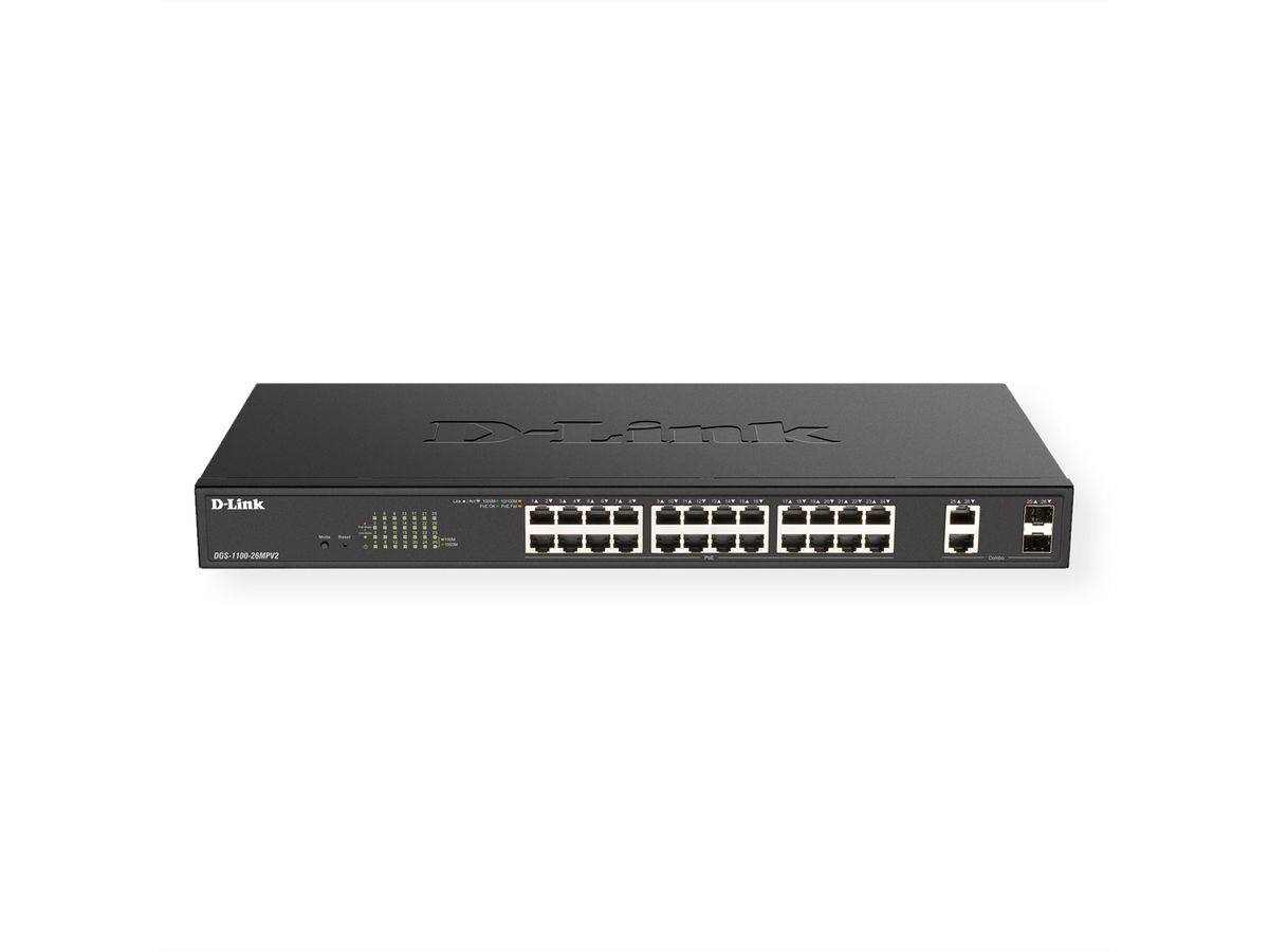 D-Link DGS-1100-26MPV2 26-Port PoE+ Gigabit Smart Switch