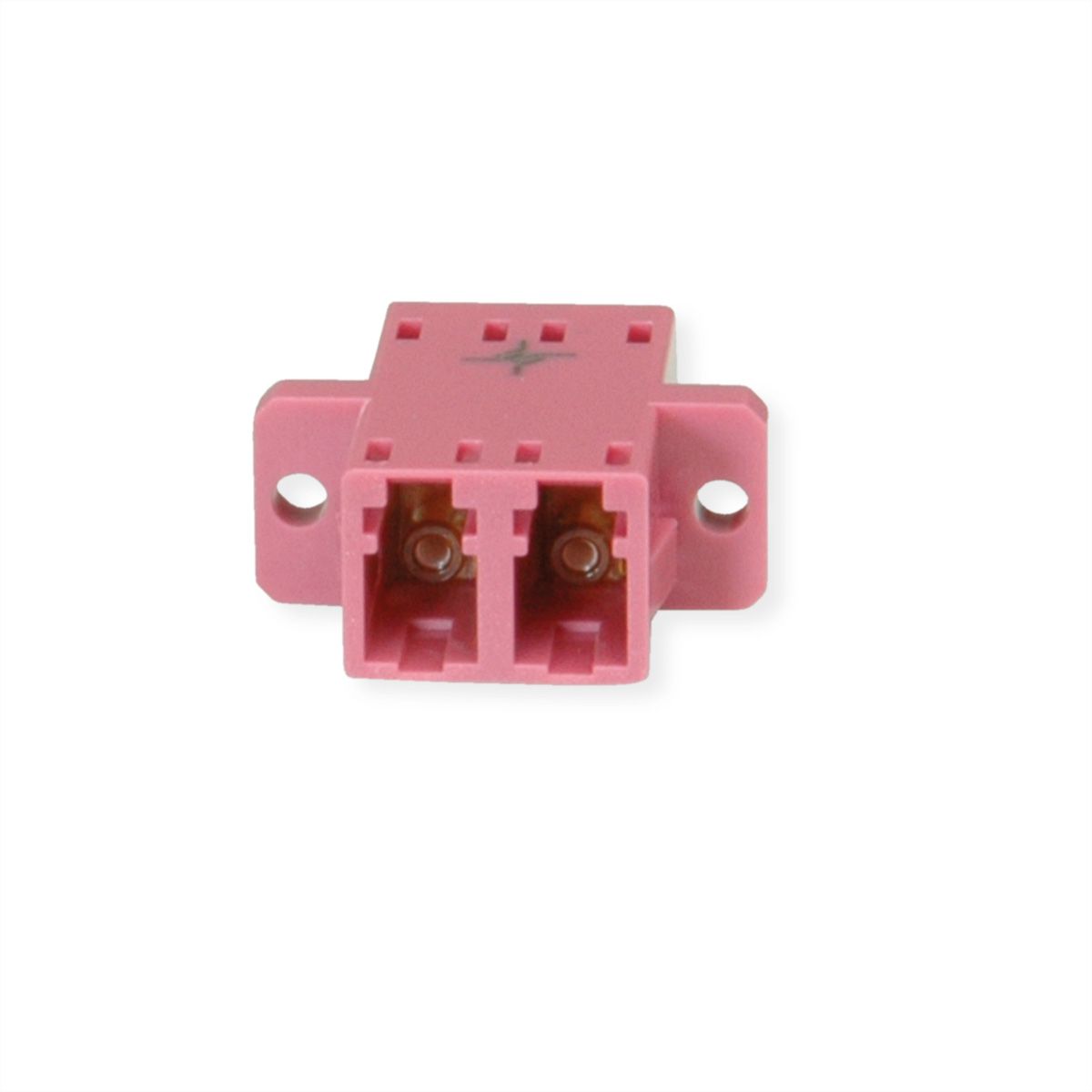 TELEGÄRTNER  LC/APC Duplex adaptor, multimode, cramic sleeve, plastic housing, violet, Z77
