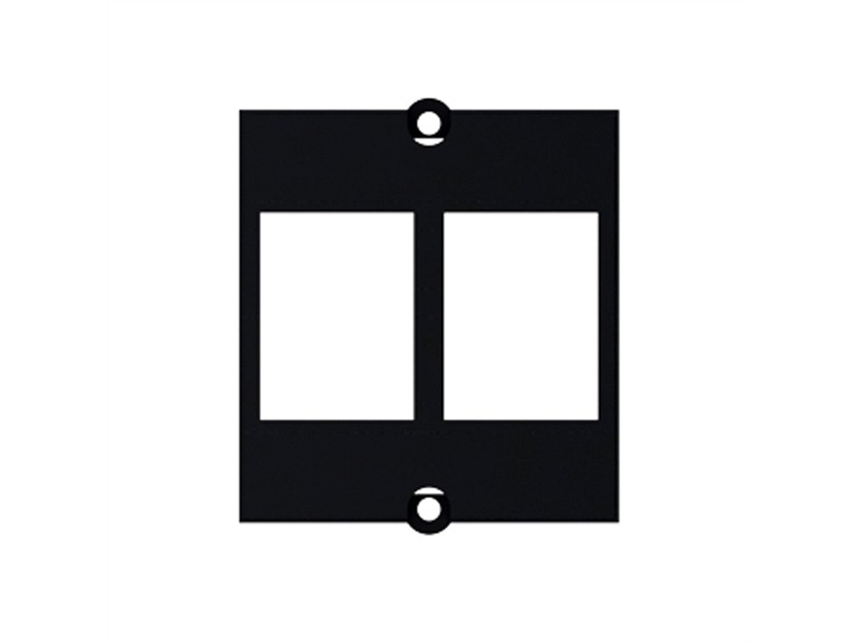 BACHMANN maatwerk module frame 2x Keystone met metalen beugel, zwart