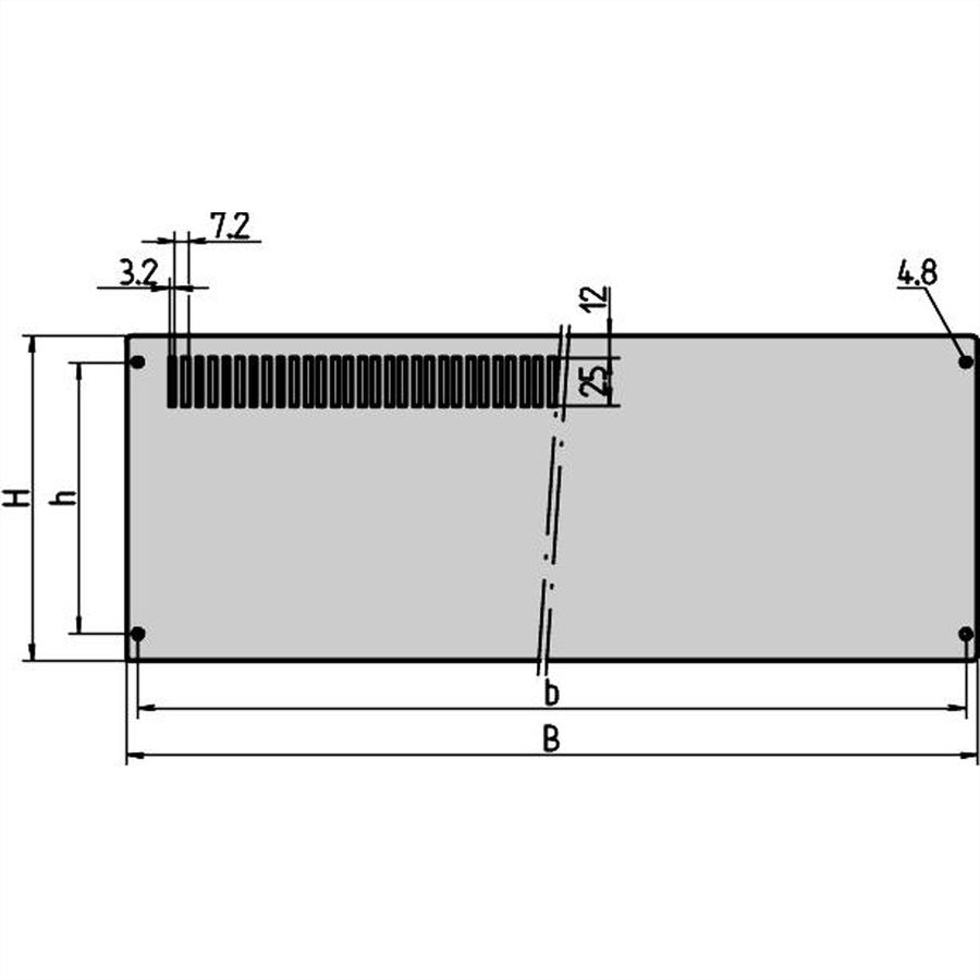 SCHROFF CompacPRO Voorpaneel, 6 HE, 84 PK, 2,5 mm, Al, geanodiseerd, onbehandelde randen
