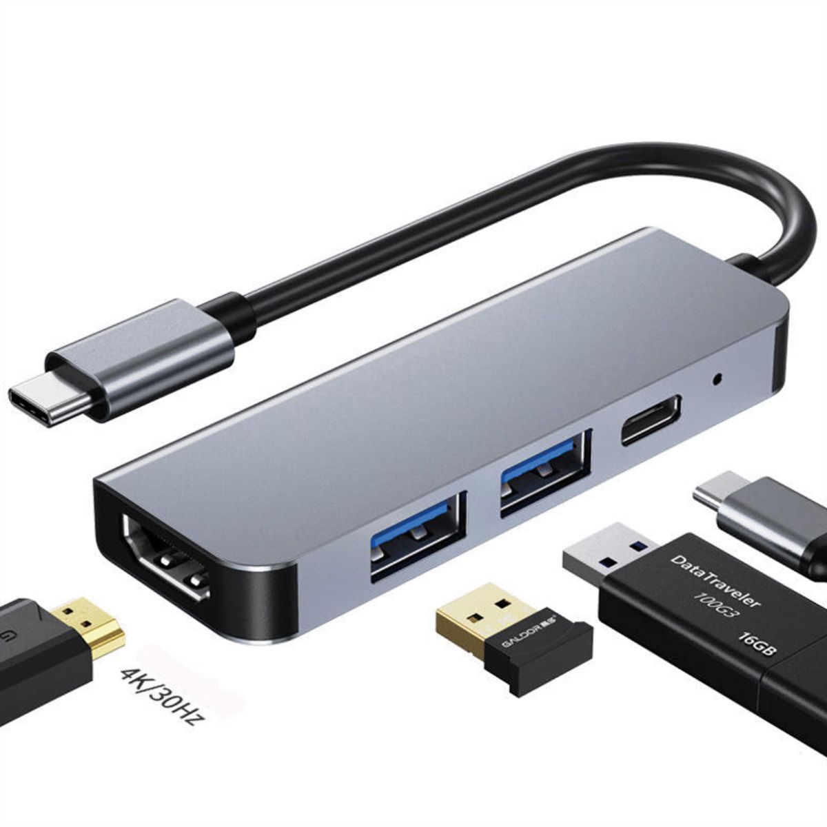 VALUE USB Type C dockingstation, HDMI 4K, 2x USB A + Type C PD