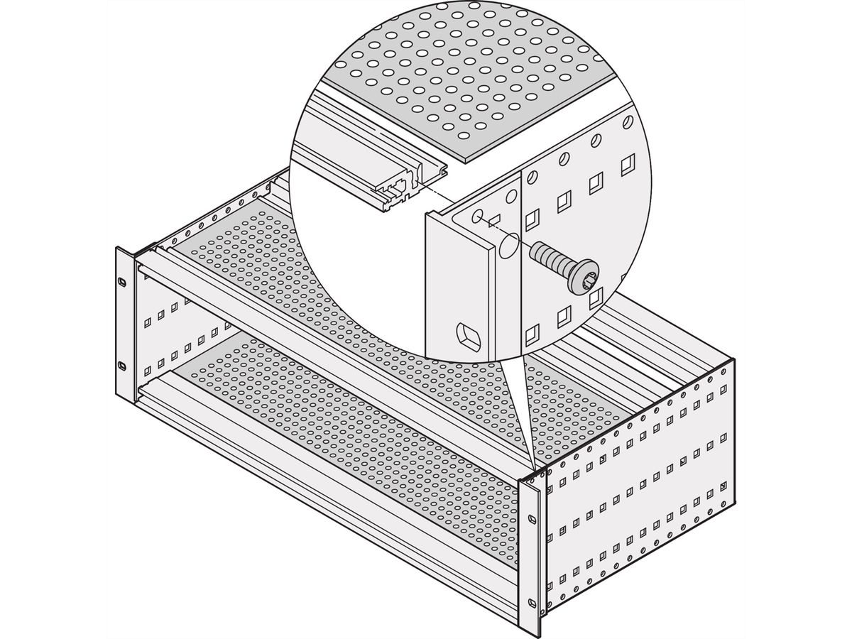 SCHROFF EuropacPRO Afdekplaat voor horizontale rail type L, licht, 63 pk, 175 mm