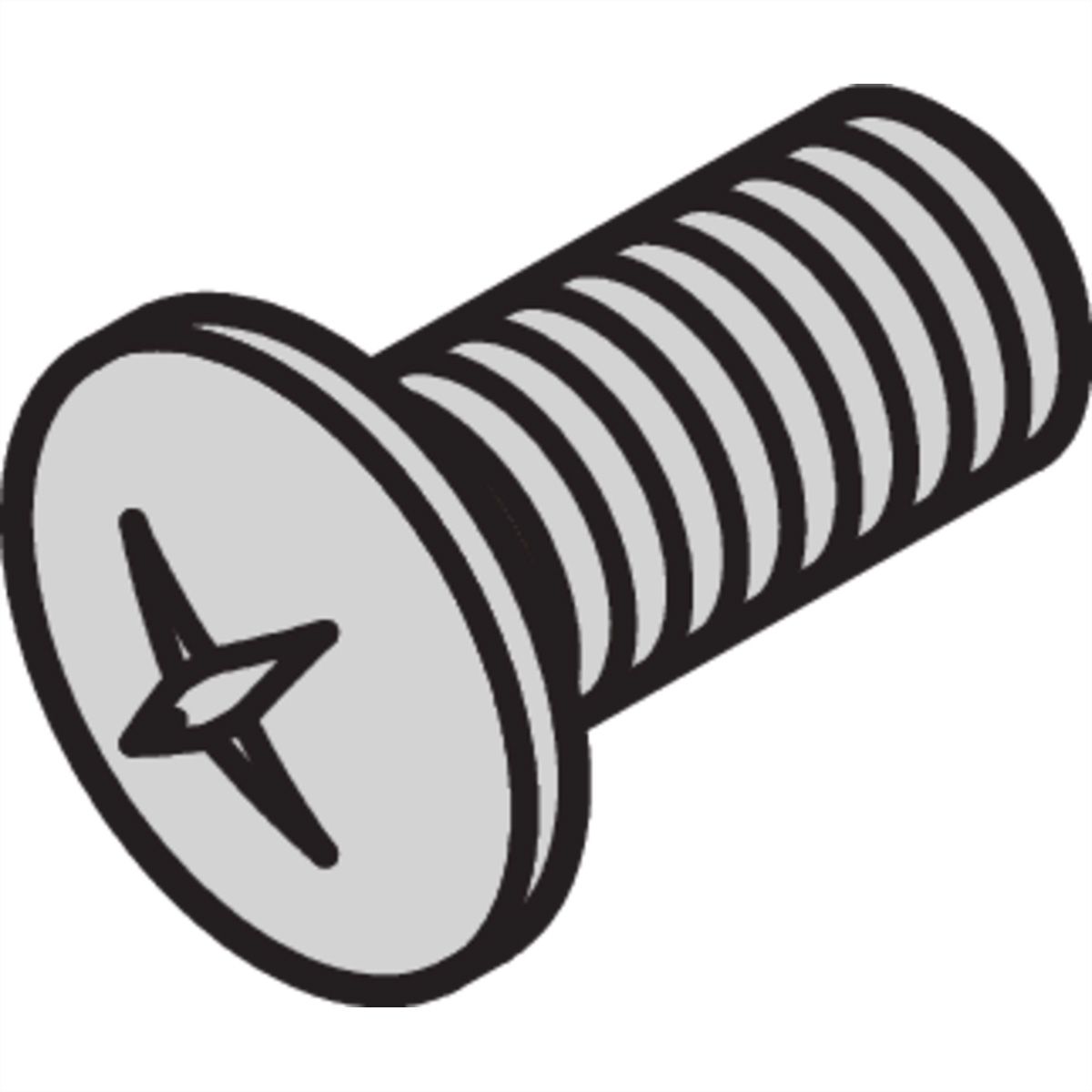 SCHROFF Countersunk Screw, Pozidrive, Cross Recess M2.5x6, Steel Nickel Plated, 100 pcs