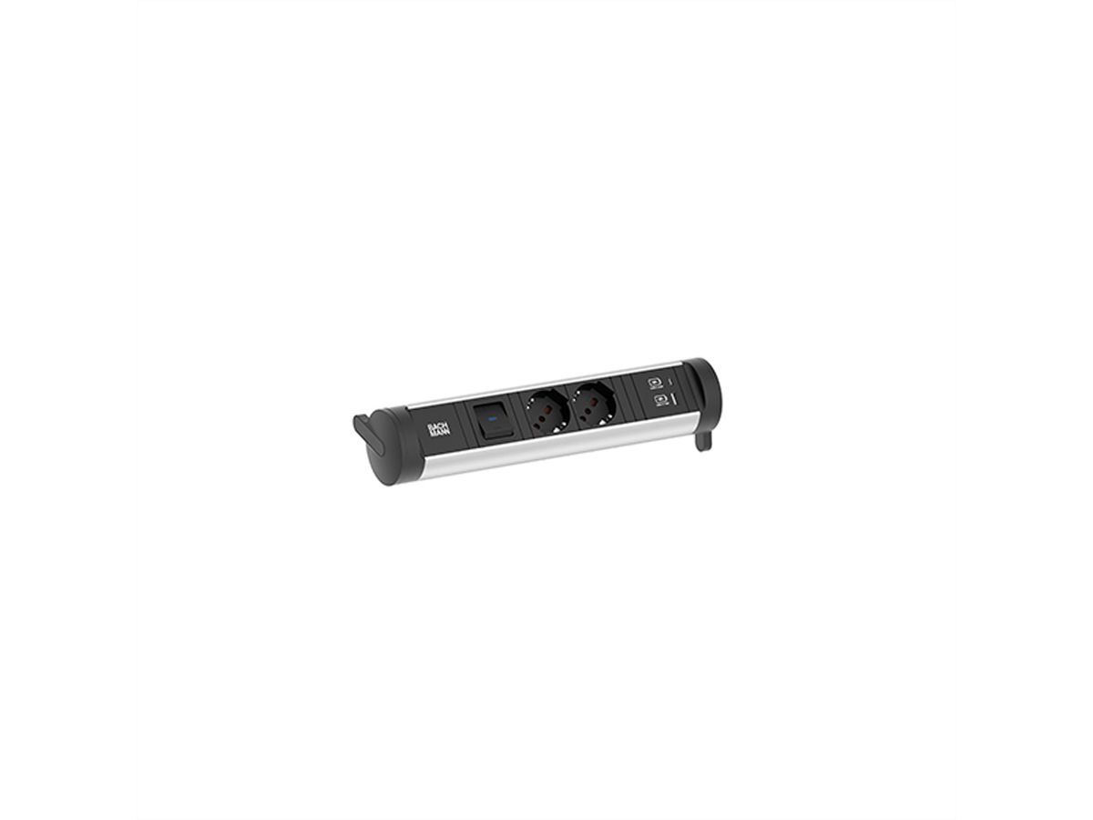 BACHMANN CYCLE Sokkel 2xP40 1xSwitch 1xUSB A/C 22W 0,2m GST18