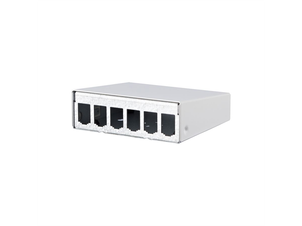METZ CONNECT module opbouwbehuizing 6-poorts zuiver wit RAL9010