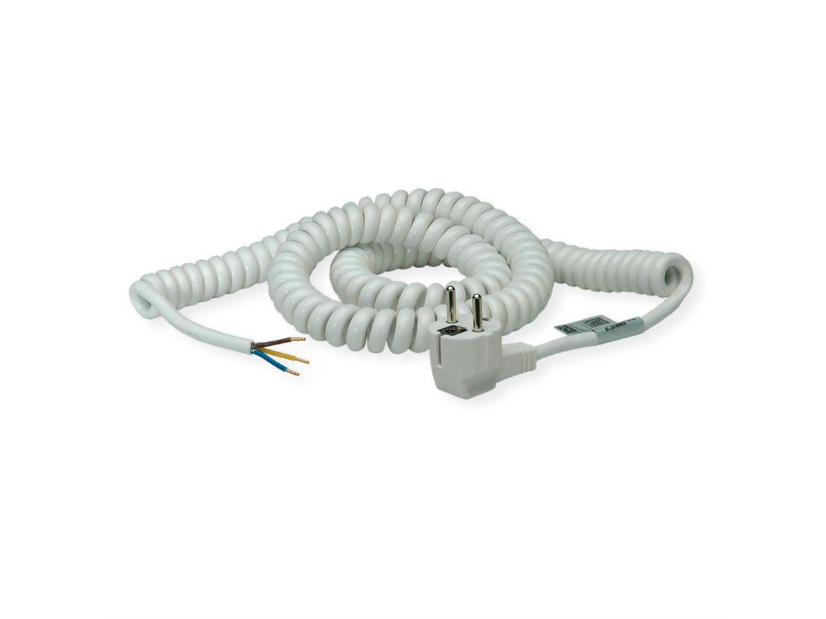 BACHMANN Wendelleitung 1-4m weiss, H05VV-F 3G1,5mm² AEH/CEE7/7