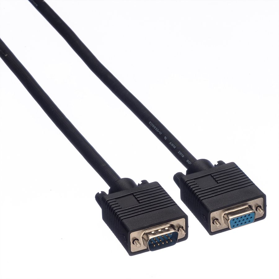 ROLINE SVGA kabel HD15 M/F, 10 m