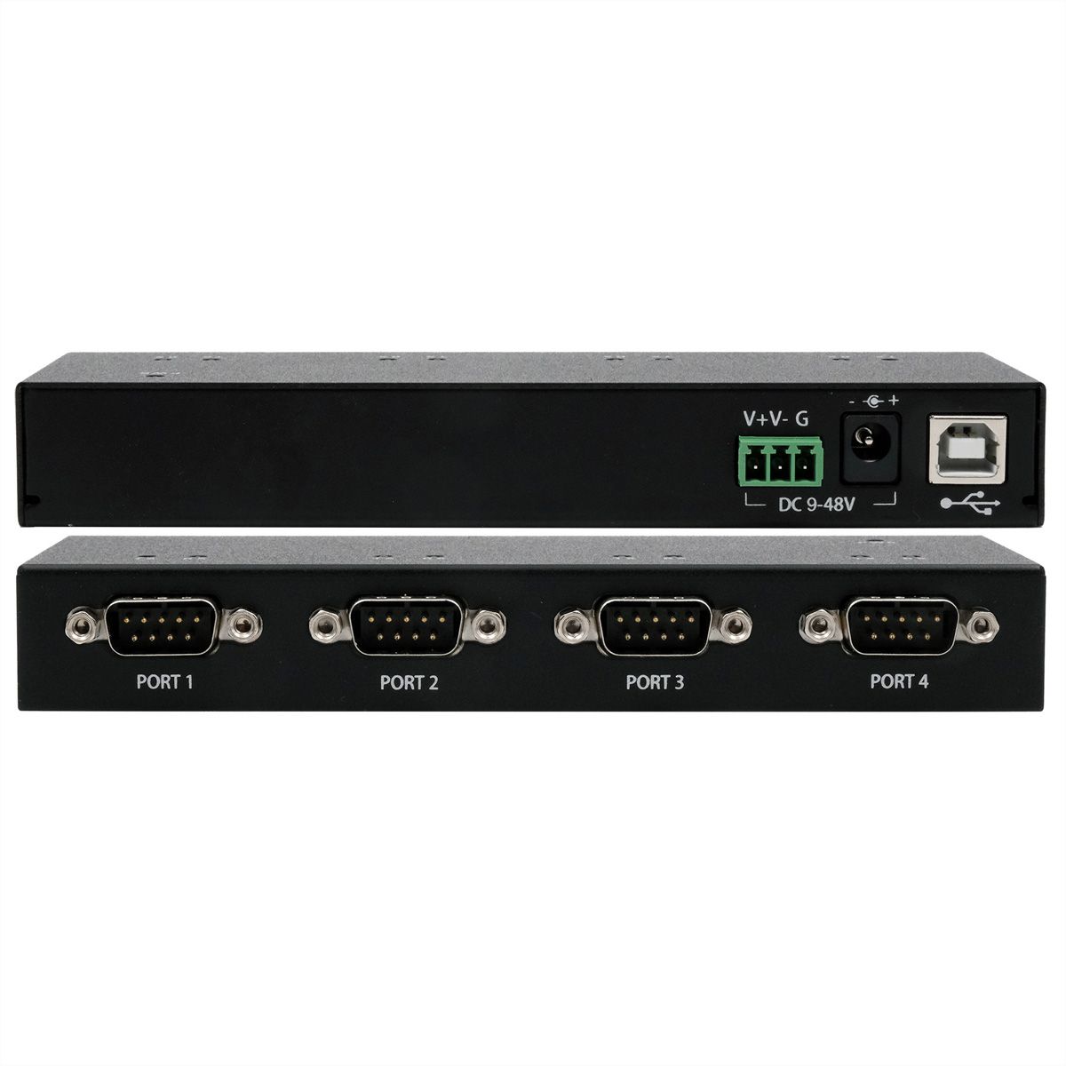 EXSYS EX-13074HM USB 2.0 naar 4 x seriële RS-232 poorten metalen behuizing FTDI chipset