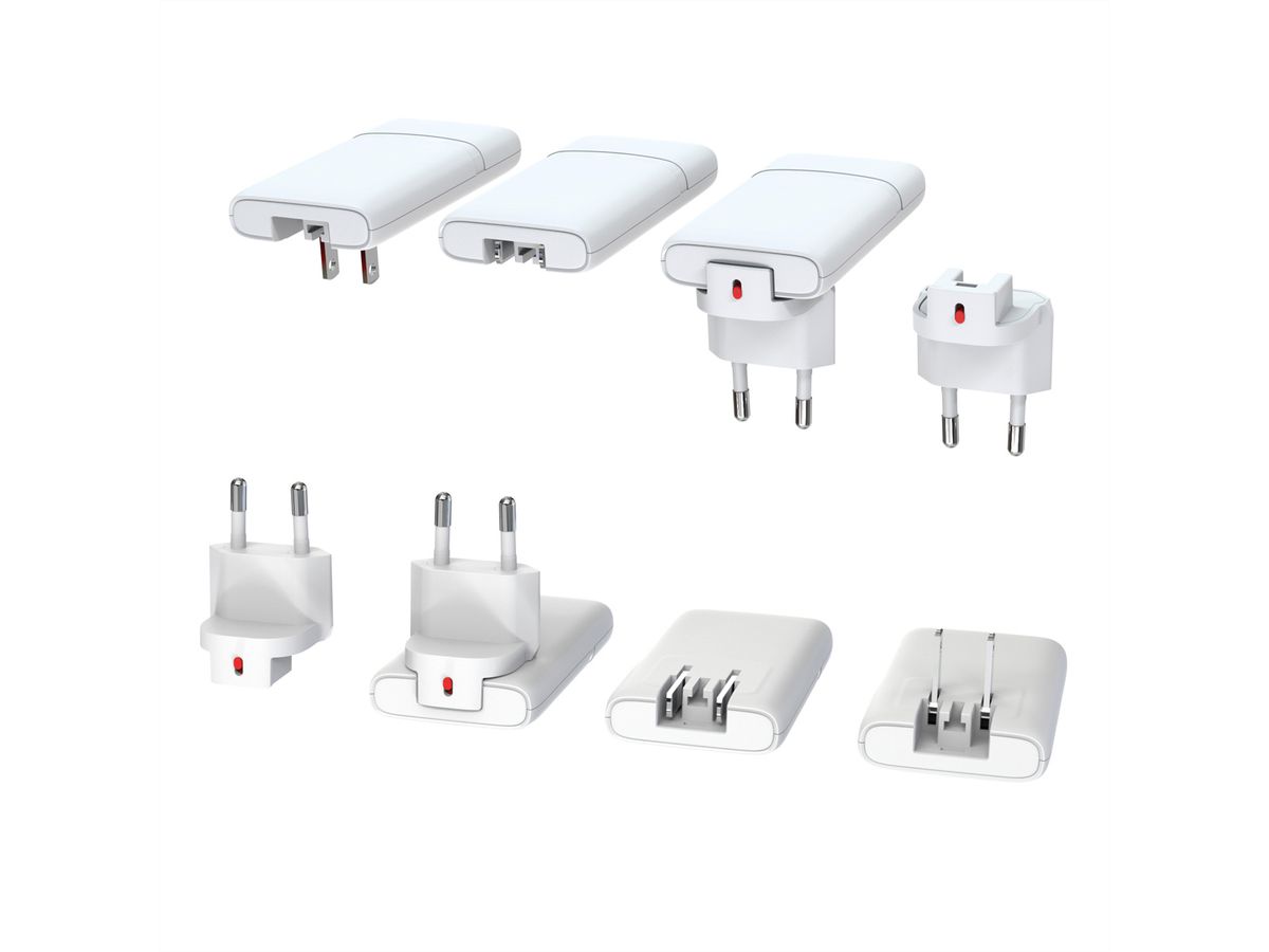 VALUE USB Charger mit Euro-/US-Stecker, 2 Ports Typ A+C, 65W