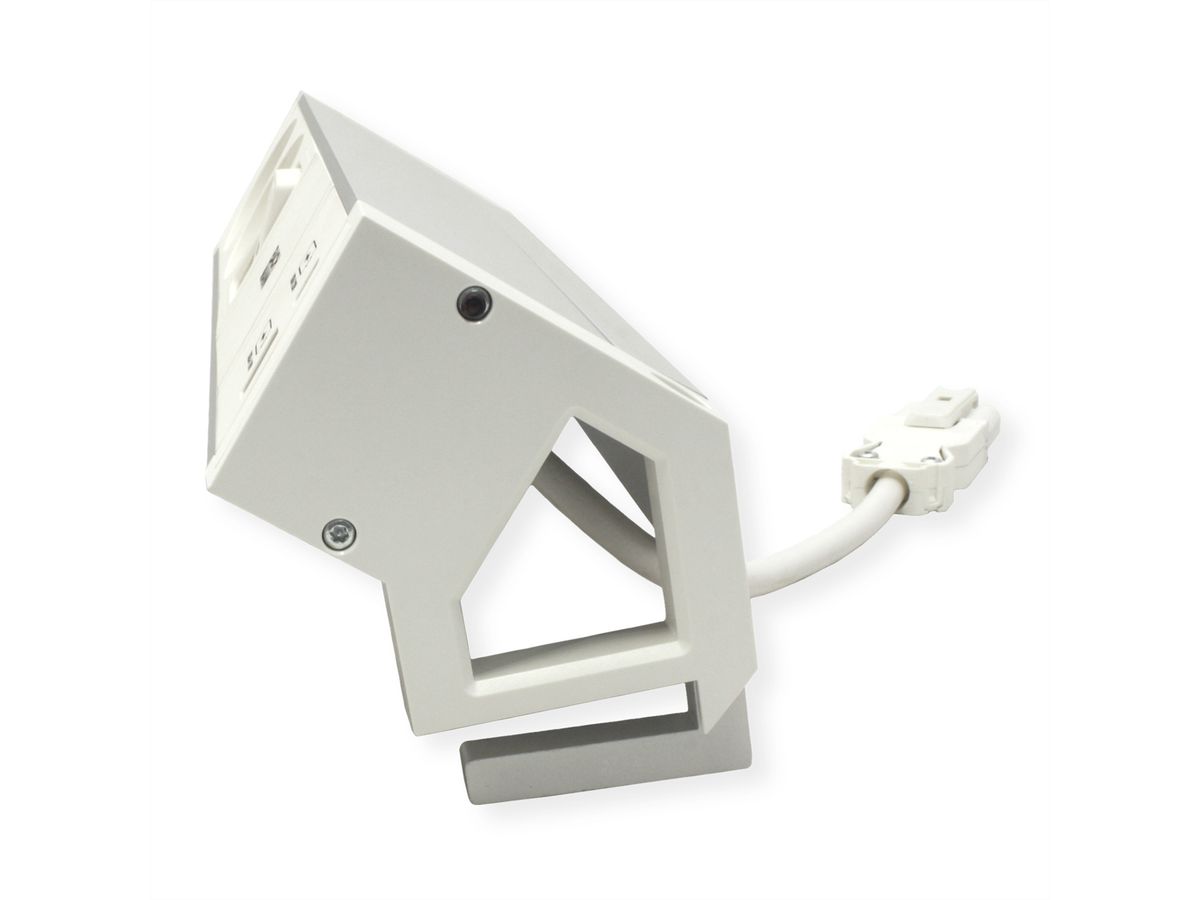 BACHMANN DESK2 ALU WHITE 2xUTE 1xUSB A/C 22W 1xswitch 0.2m
