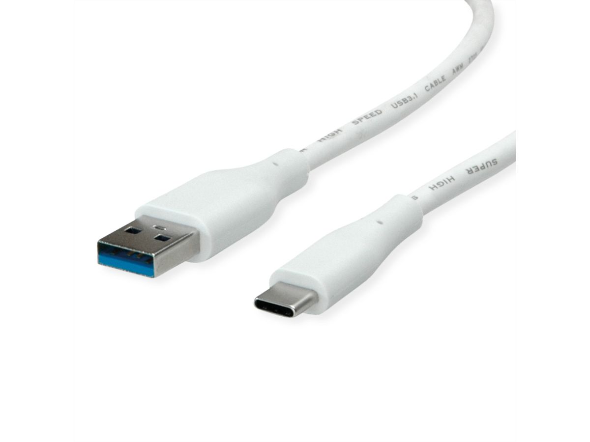VALUE USB 3.2 Gen 1 kabel, A-C, M/M, wit, 2 m