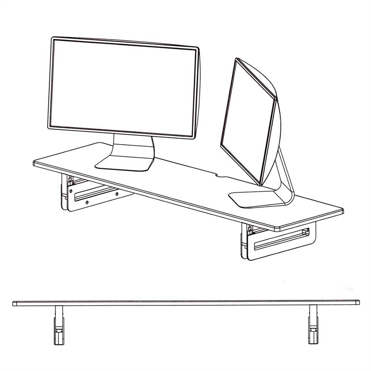 VALUE monitor-/laptopstandaard, in hoogte verstelbaar, extra breed