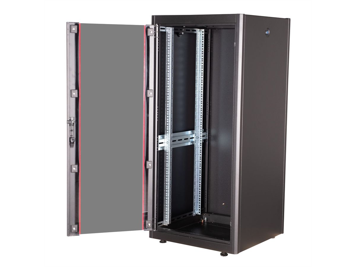 ROLINE 19-inch network cabinet Basic 26 U, 600x800 WxD glass door black