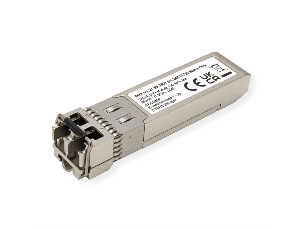 VALUE SFP+ module (MiniGBIC) SR/LC, 10GbE, Multimode, 850nm, max. 300m
