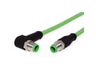 METZ CONNECT Verbindungsleitung M12 ST-M12 ST, 4-pol D-kodiert, gewinkelt-gerade, 5 m