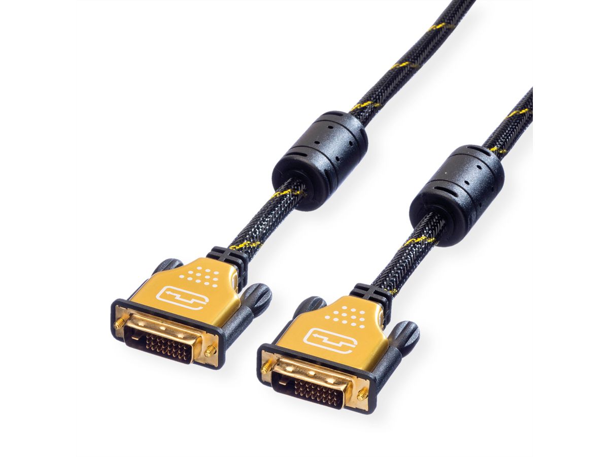 ROLINE GOLD Monitorkabel DVI, M-M, (24+1) dual link, Retail Blister, 2 m