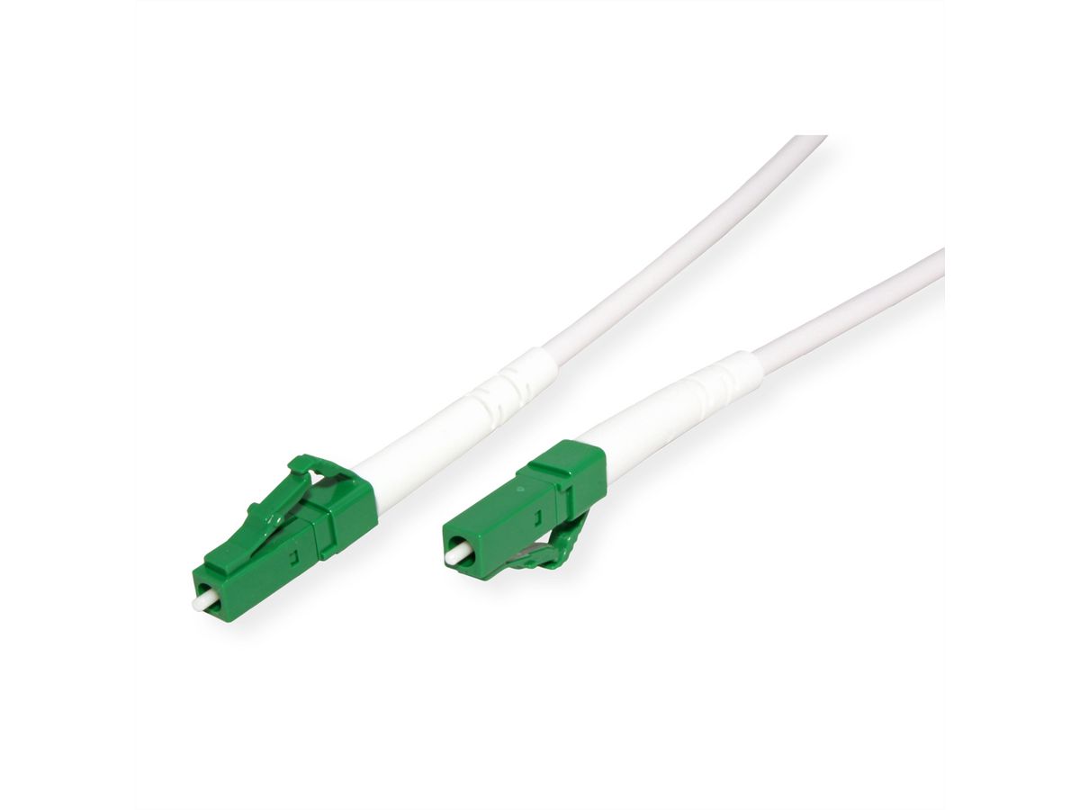 ROLINE Fibre Optic Jumper Cable 9/125µm, OS2, LC/LC, APC, simplex, LSOH, armoured, white, 20 m