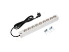 BACHMANN 19" socket strip 9-way, without switch, silver