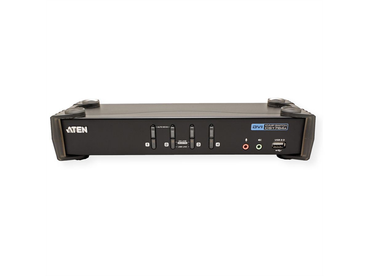 ATEN CS1764A KVM Switch DVI, USB, Audio, USB Hub, 4-Poorts