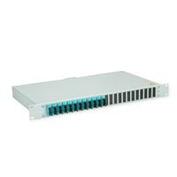 TELEGÄRTNER BASIS eco LWL-Panel mit Kupplungen, 12x SC Duplex, türkis, OM3