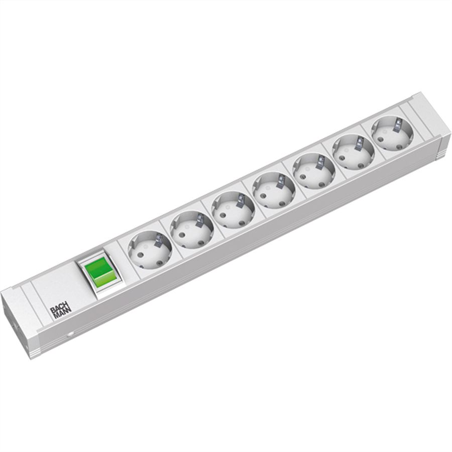 BACHMANN 19" 1.5U 7xCEE7/3 1xswitch power 2.0m CEE7/7