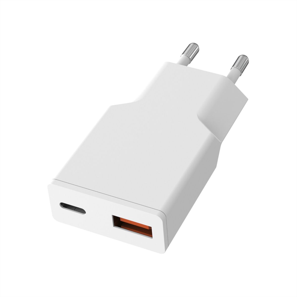 VALUE USB-oplader met Eurostekker, 2 poorten type A+C  , 20W