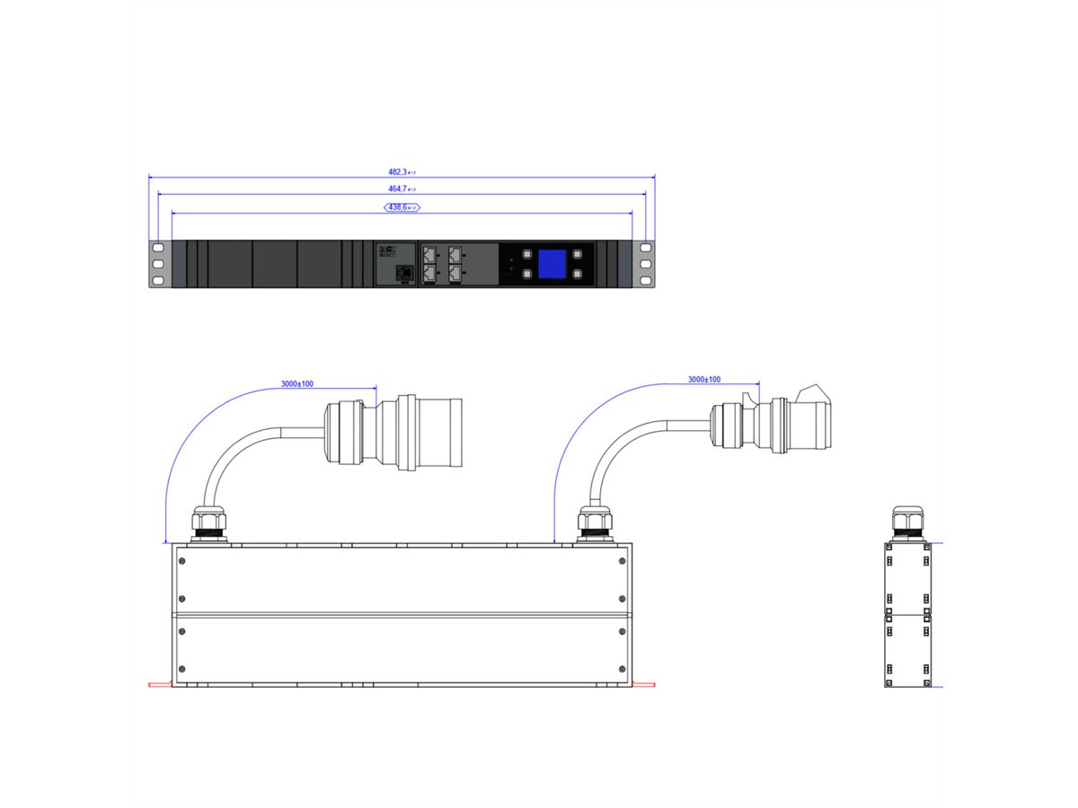 BACHMANN BN3000 RCM XXLSlave retrofit mod, Meting per fase 3m H05VV-F 3G2,5 CEE16A