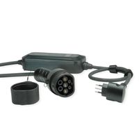 ROLINE Draagbare oplaadkabel voor e-car CEE7/7 - Type2, 1-fase, 250VAC (1P+N+E), 32 A, 7.4 kW, 3 m