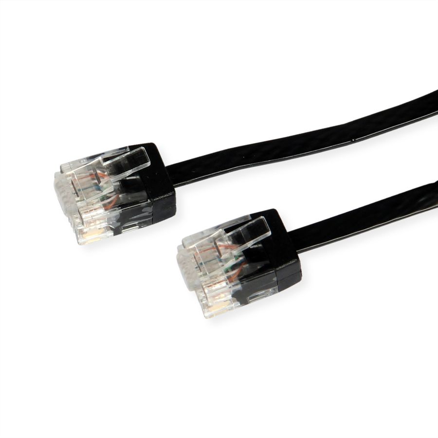 ROLINE patchkabel Cat.6A (klasse EA) UTP , extra plat, zwart, 1 m