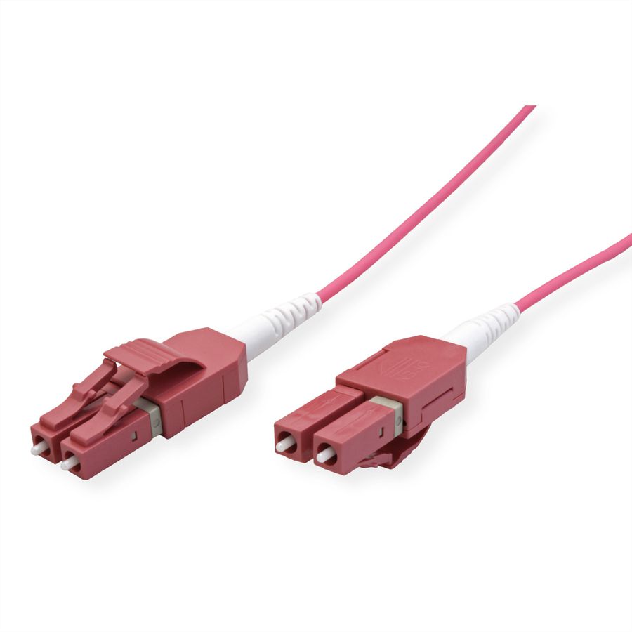 ROLINE Glasvezel Kabel duplex 50/125µm OM4, LC/LC, LSOH, UNIBOOT, violet, 2 m