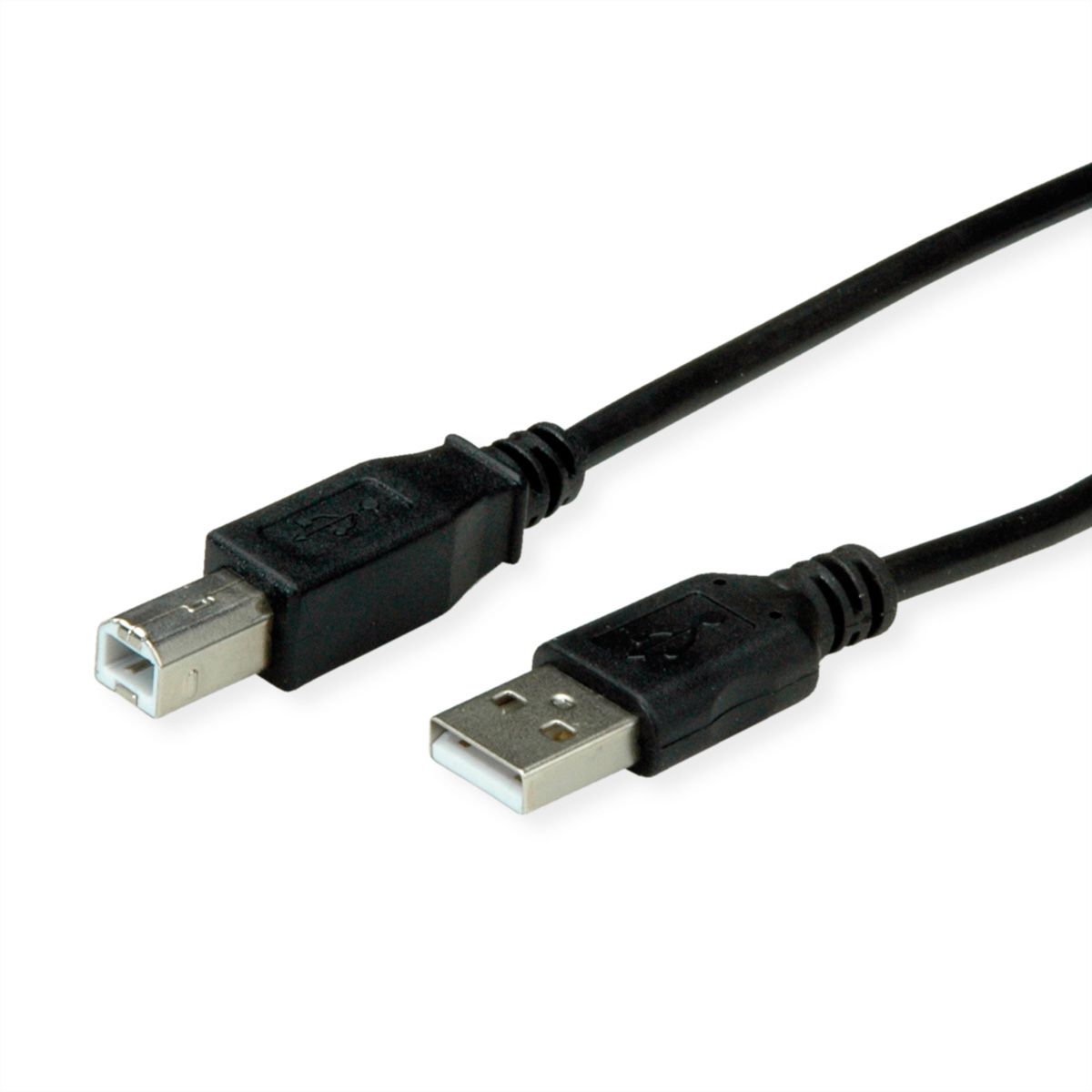 ROLINE RM USB 2.0 Cable, A - B, M/M, black, 0.8 m